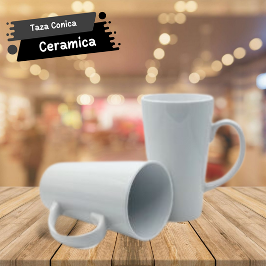 Taza Blanca Conica de 17 Oz