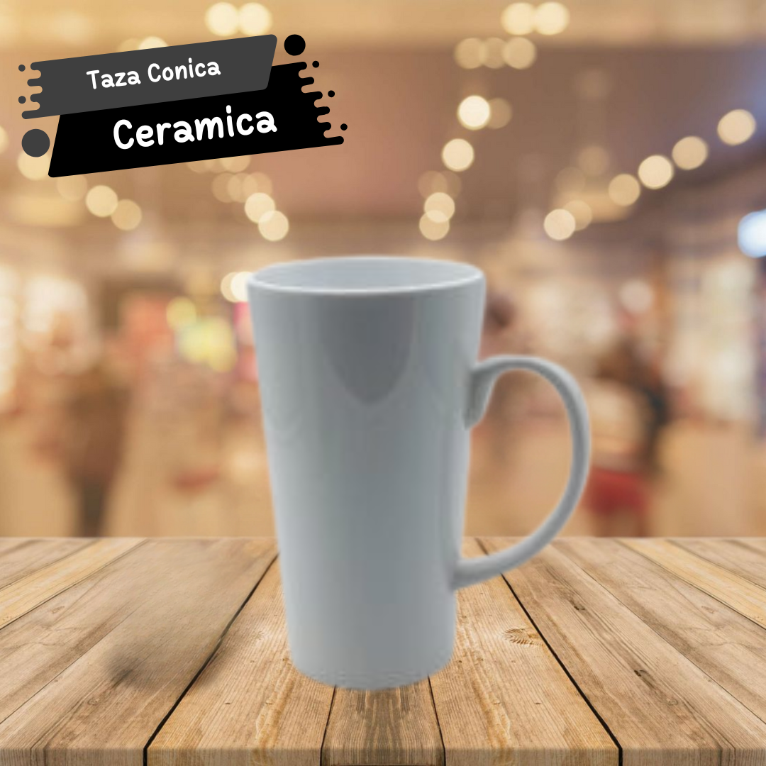 Taza Blanca Conica de 17 Oz