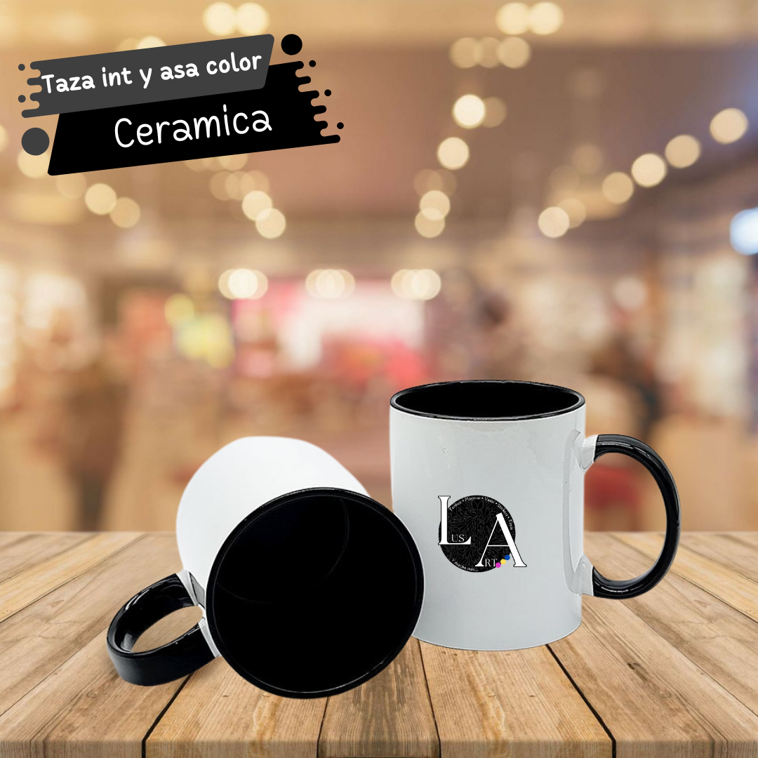 Taza blanca de 11 Oz con Asa e Interior de Color